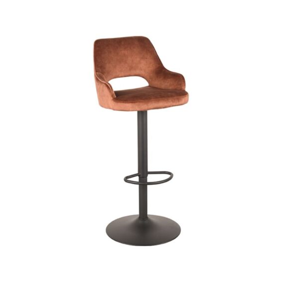 LABEL51 Barkruk Fer 45x47x92 113 Rust Velours Perspectief2