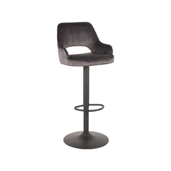 LABEL51 Barkruk Fer 45x47x92 113 Cm Antraciet Velours Perspectief2