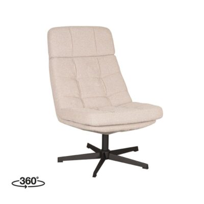 LABEL51 Draaifauteuil Alvar 53x57x83 Cm Naturel Touch 360 V2