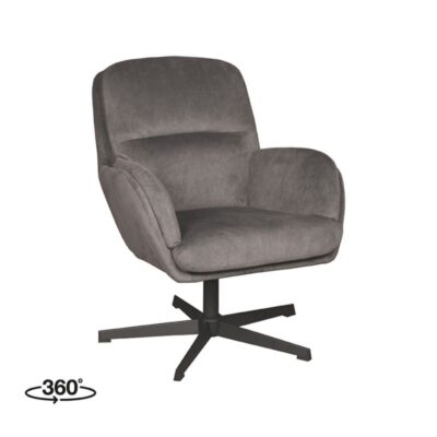 LABEL51 Draaifauteuil Moss 70x77x90 Cm Antraciet Cosmo Perspectief 360 V2