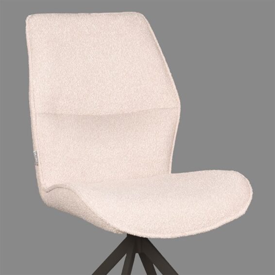 LABEL51 Eetkamerstoel Comfy 48x64x91 Cm Naturel Touch Zwart Metaal Detail 1