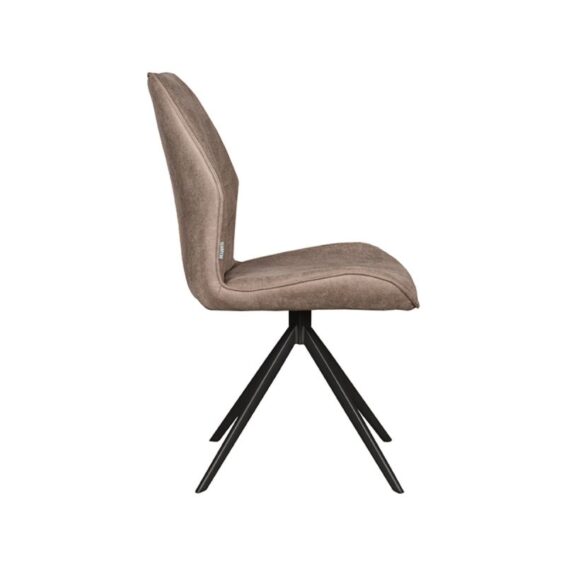 LABEL51 Eetkamerstoel Comfy 48x64x91 Cm Taupe Micro Suede Zijkant