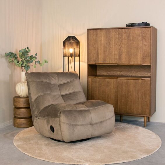 LABEL51 - Relaxfauteuil Take It Easy- 84x104x94 Cm - Stof Naturel Touch - Sfeerfoto (2)