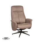 LABEL51 Relaxfauteuil Bergen 77x76x105 Cm Taupe Micro Suede Perspectief 360 V2