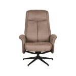 LABEL51 Relaxfauteuil Bergen 77x76x105 Cm Taupe Micro Suede Voorkant V2