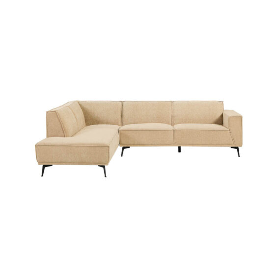 Tower Living Loungebank Ottoman Leeds 2,5 Seater AR + Ottoman L Stof City 120 Beige Links
