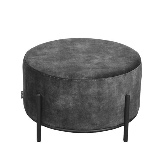 LABEL51 - Poef_Troy_Antraciet_Velours_57x57x34_cm_Bovenkant_1