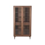 LABEL51 - Vitrinekast_Jule_100x49x180_Cm_Walnoot_Eikenhout_Voorkant