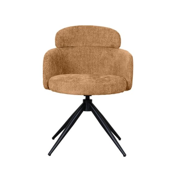 LABEL51 Eetkamerstoel Levi 56x60x80 Cm Stof Clay Mustard (2)